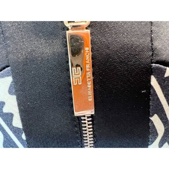 Elisabetta Franchi Gold Label Dress in Black & White Gold Chain Belt Size 4 - Picture 7 of 10